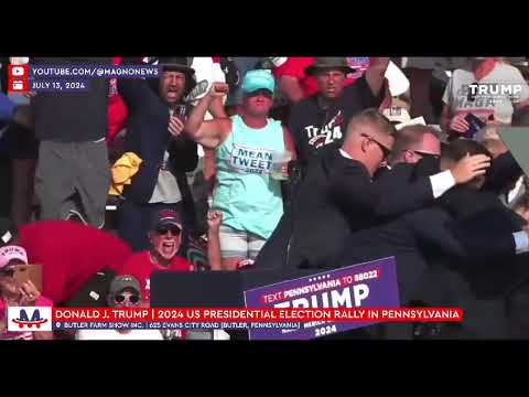 شاهد اللحظات الأخيرة في كلمة ترامب قبل الإصابة