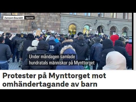 تقرير التلفزيون السويدي عن تظاهرة الاحتجاج ضد عمل هيئة الرعاية الاجتماعية السوسيال