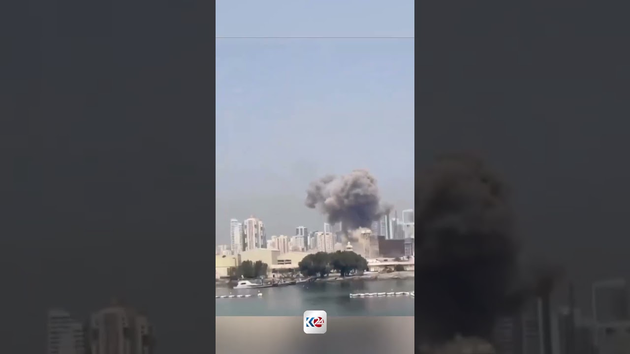 لحظة سقوط صاروخ إيراني في العاصمة البحرينية المنامة