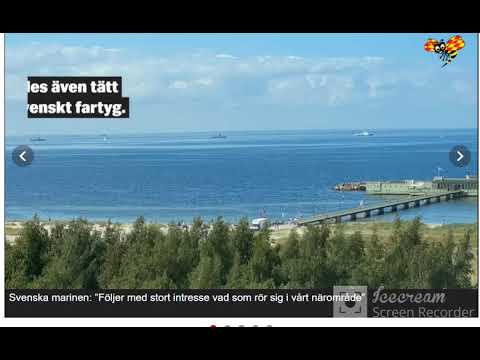 سفينة روسية تمر من أمام الساحل السويدي حنوب مدينة مالمو ..