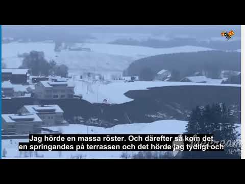 انهيار أرضي كبير  في النرويج.  وخسف بعدد من كبير من المنازل