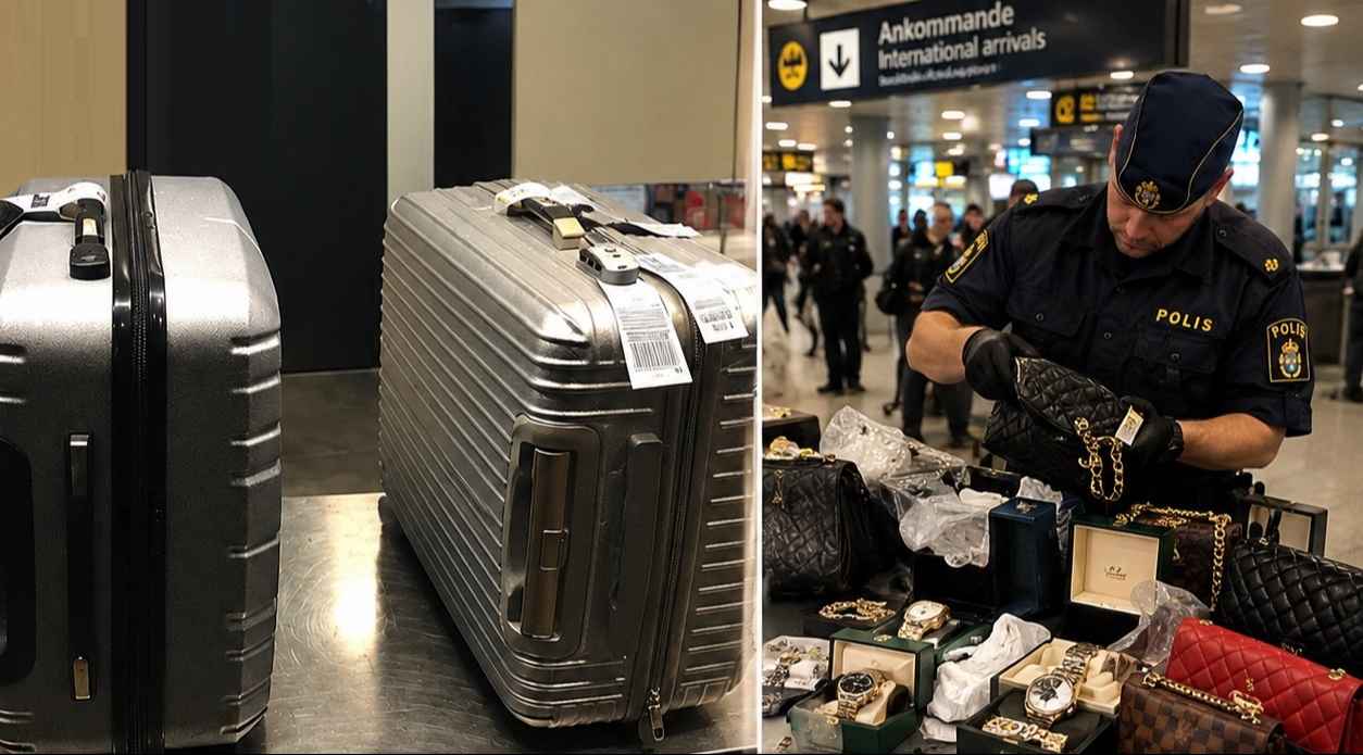 مصادر سلع فاخرة ومقلدة بــ 300 ألف كرونة من مسافرة في مطار ستوكهولم 1 111111 1