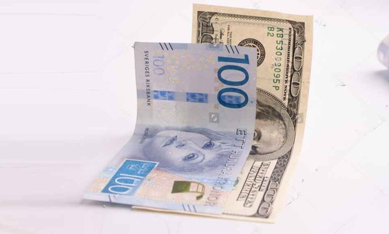 stock photo swedish krona the currency of sweden american dollar bills money concept 2518333919 1 1